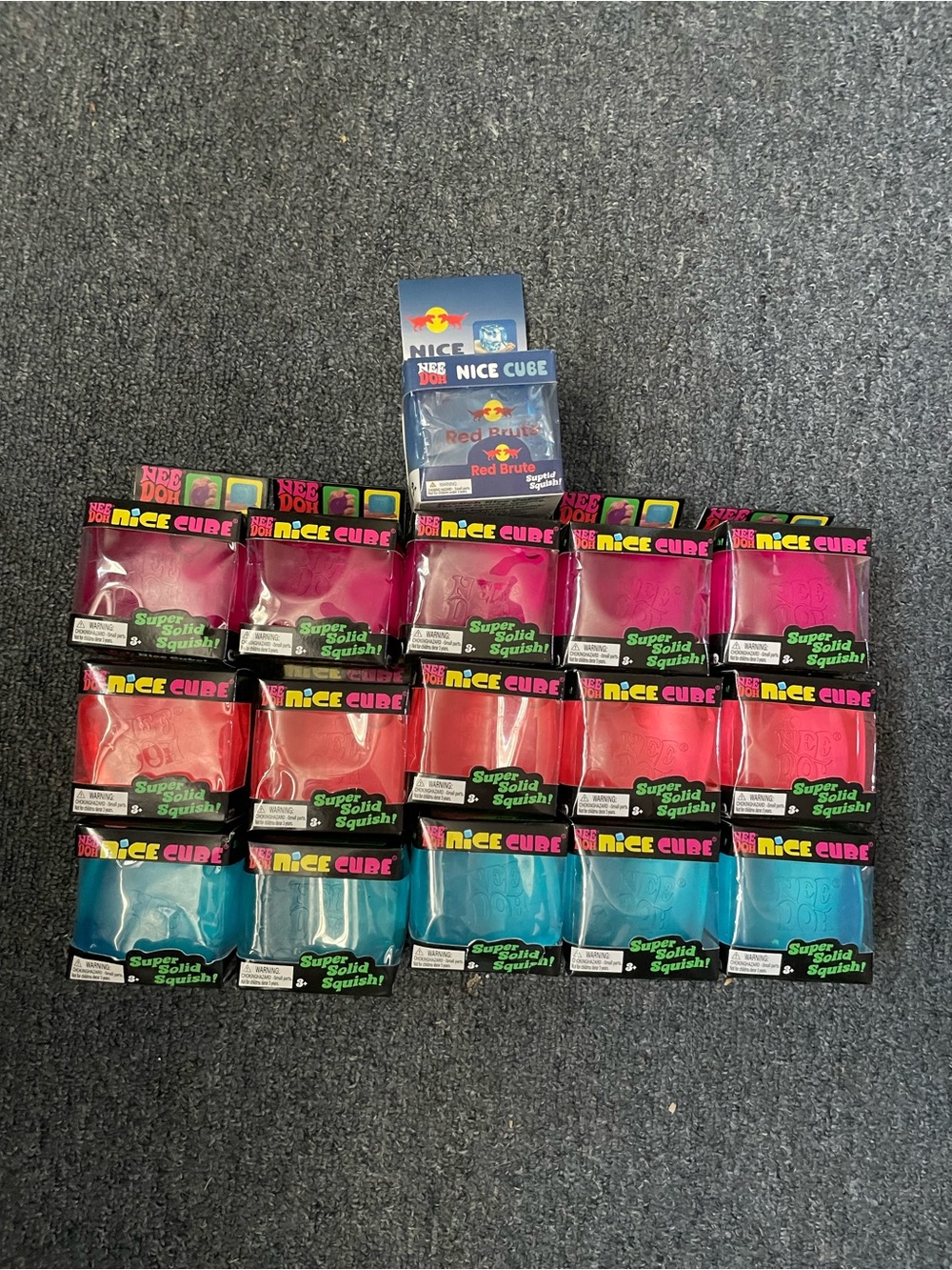 Assorted Squishy Toy Pack - Pink, Red, Blue